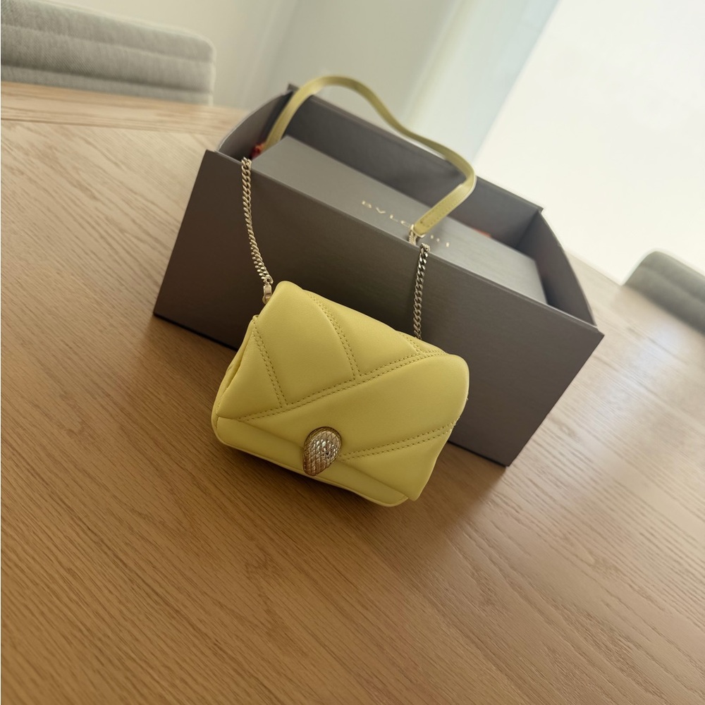 Yellow Quilted Chain Bag
